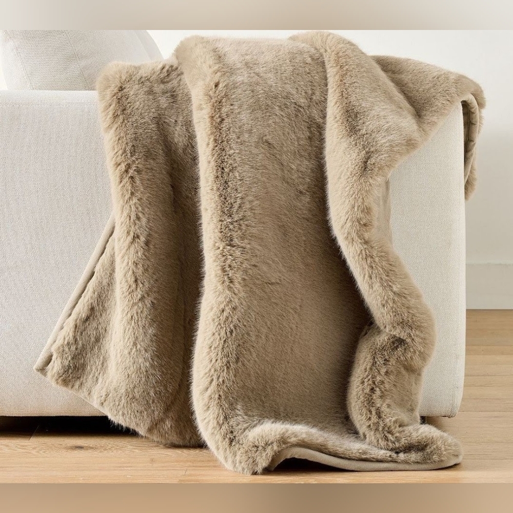 Pottery Barn Faux Fur Mink Throw